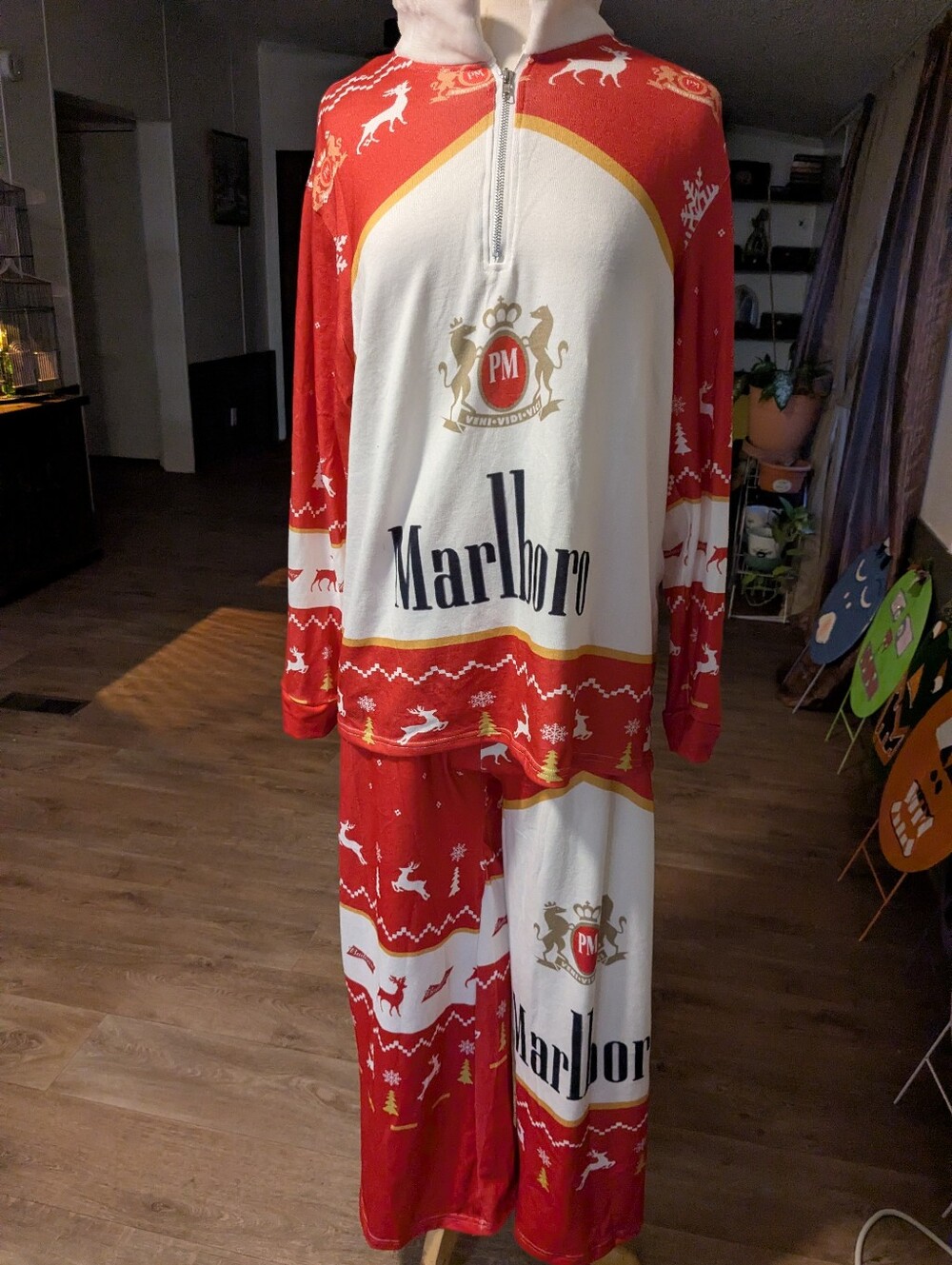 Marlboro Red and White Holiday Pajamas/Loungewear